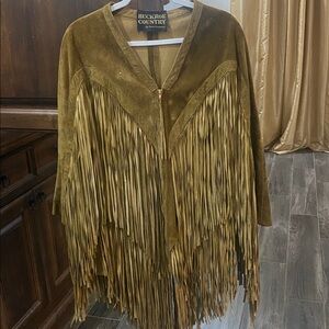 Vintage 100% Leather Full Fringe Western Jacket